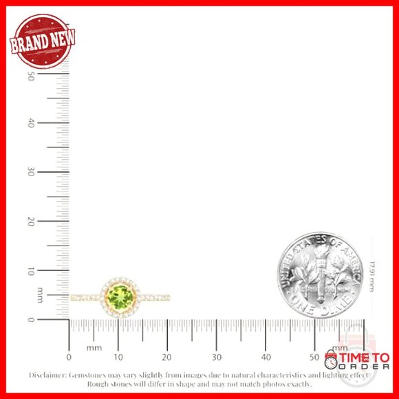 Buy D Round Natural Gemstone Halo Ring in 925 Silver 18K Gold Vermeil Size 5